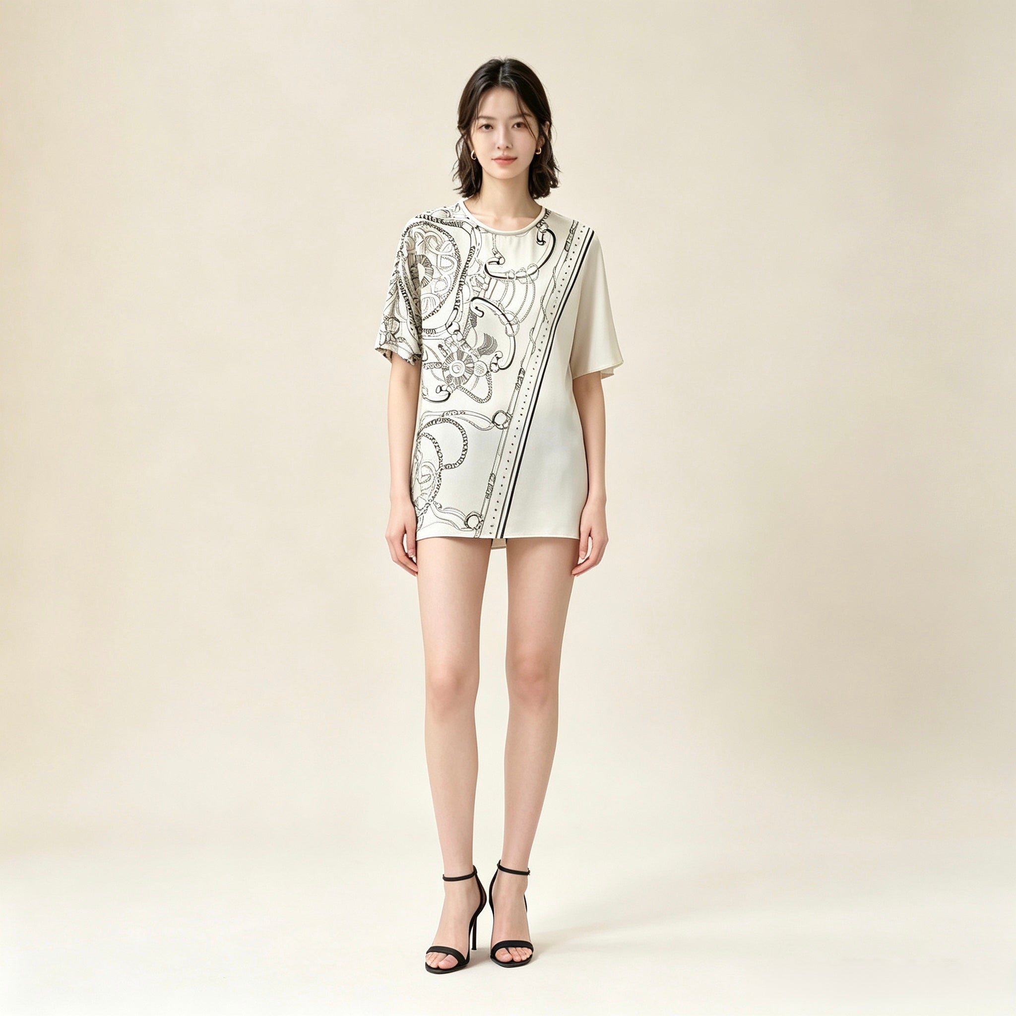 Short Sleeve Silky Blouse