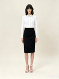 Long Sleeve Raffled Blouse