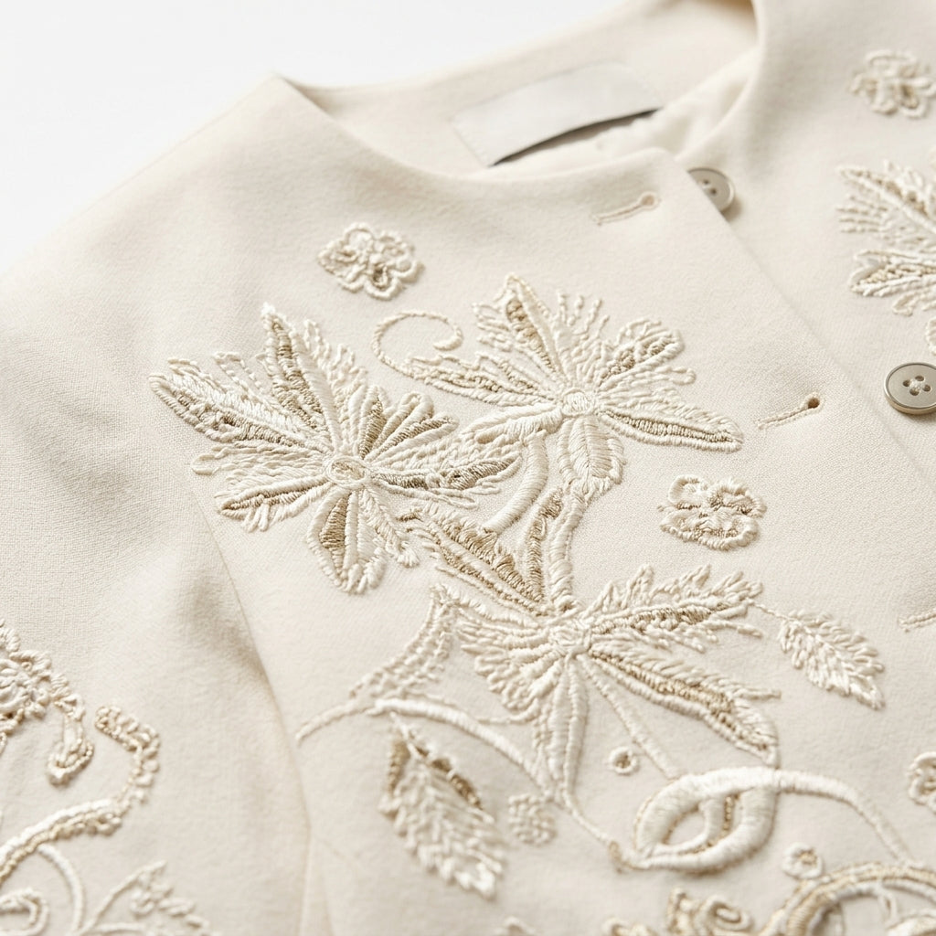 Embroidery Jacket — Embroidery Detail Close-up | Generated by Modelize