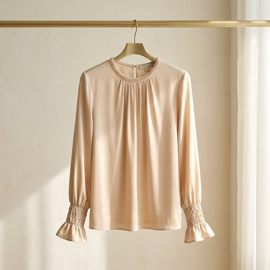 Long sleeve blouse — Lifestyle Hanger Shot | Generated by Modelize